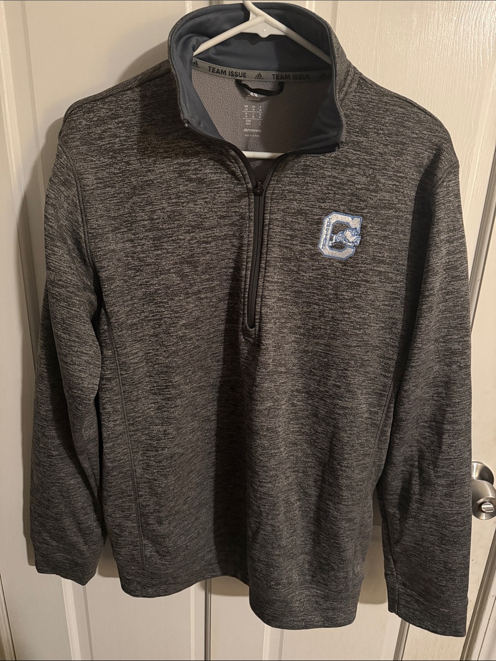 Adidas TheCitadel Men's Heather Gray Quarter-Zip Sweater